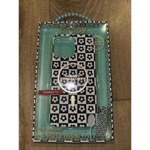 XO Poppy Phone Case for iPhone‎ 14 Pro Max Black/White Checkerboard Floral